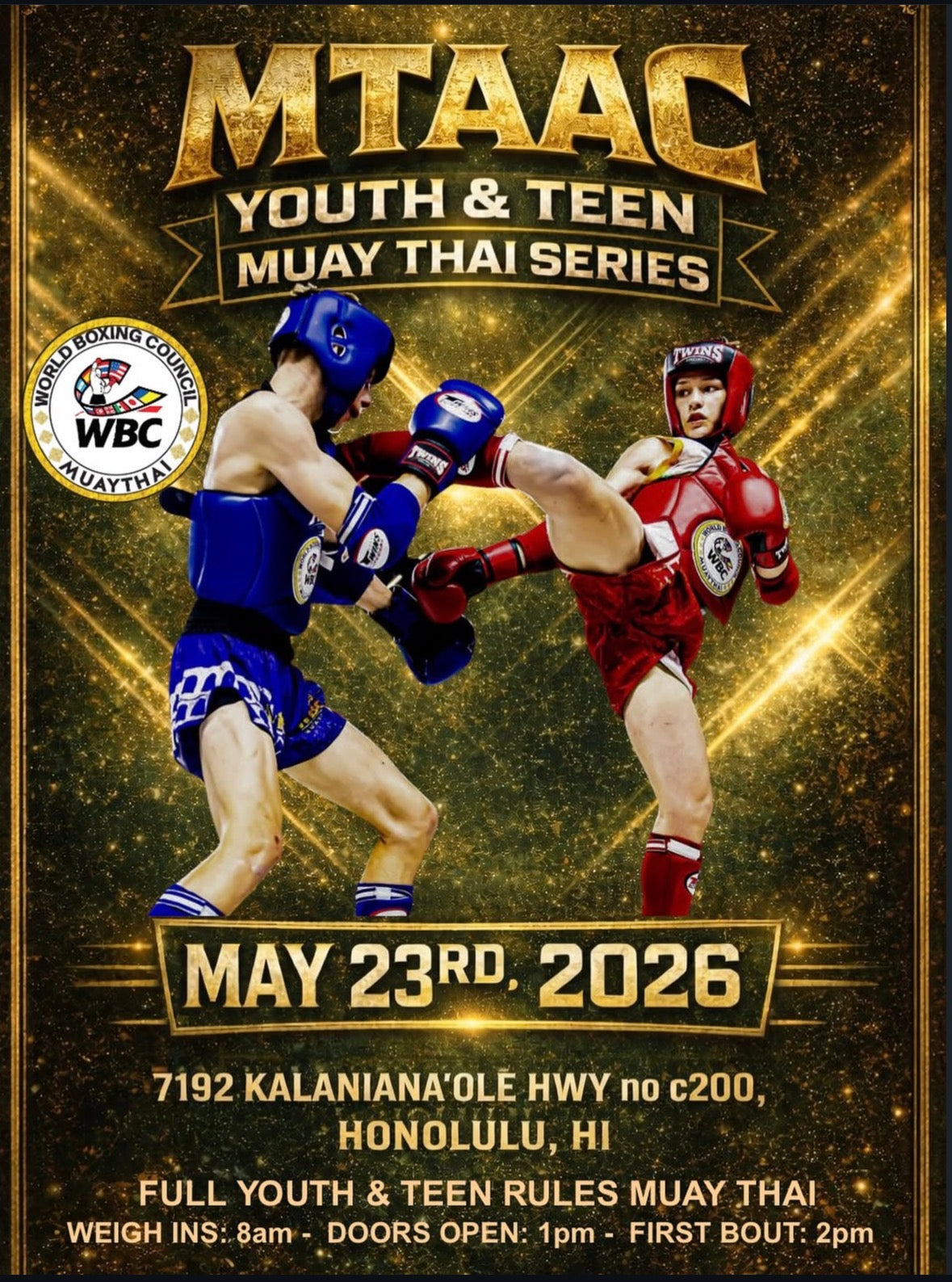 MTAAC YOUTH MUAY THAI MAY 23RD (PRESALE)
